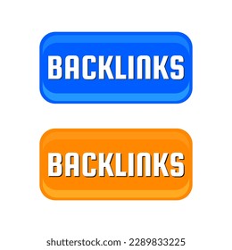 Backlink SEO Websites Linking Button Icon Label Design Vector