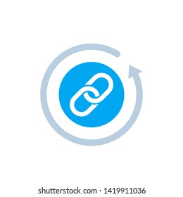 backlink vector icon on white