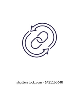 backlink vector line icon on white