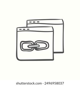 backlinkicon, isolated handdrawn icon theme seo