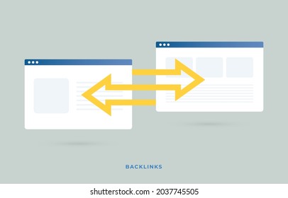 Backlinks is a link created when one website links to another. Backlinks Outreach Building concept - Off-Page SEO strategy with Digital Search Engine Optimization. Marketing business concept