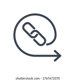 Icono de glifo vectorial relacionado con el enlace de reserva. Aislado en fondo blanco. Ilustración vectorial.