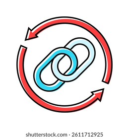 backlinks seo color icon vector. backlinks seo sign. isolated symbol illustration