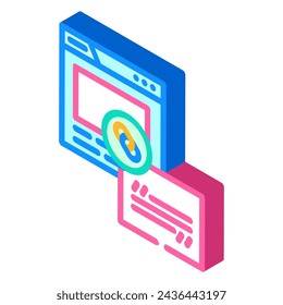 backlinks seo icono isométrico vector. backlinks seo signo. símbolo aislado ilustración