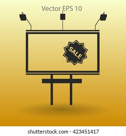 backlit advertising billboard with sale vector picture