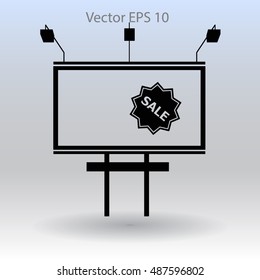 backlit advertising billboard with sale vector picture