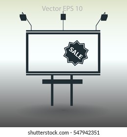 backlit advertising billboard with sale vector picture