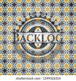 Backlog arabic emblem. Arabesque decoration.