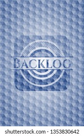Backlog blue hexagon emblem.