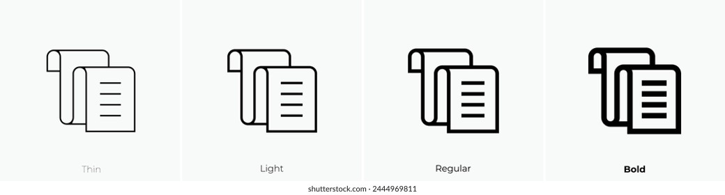 backlog icon. Thin, Light Regular And Bold style design isolated on white background