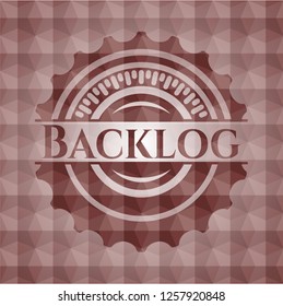 Backlog red seamless geometric pattern emblem. Seamless.
