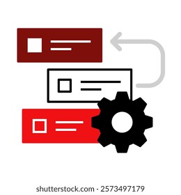 Backlog Refinement – Document and Gear Representing Task Prioritization and Agile Preparation