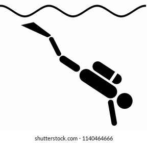 Backmount Scuba diver descending