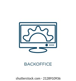 backoffice icon. Thin linear backoffice outline icon isolated on white background. Line vector backoffice sign, symbol for web and mobile