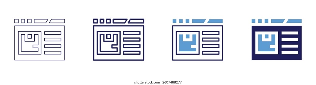 Backorder management icon in 4 different styles. Thin Line, Line, Bold Line, Duotone. Duotone style. Editable stroke.