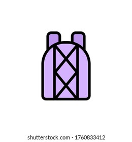 Backpack 2 colored line icon. Simple colored element illustration. Backpack concept outline symbol design from Bag set