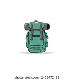 backpack 3d icon, school or travel digital illustration. Vector illustration