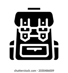 backpack accessory glyph icon vector. backpack accessory sign. isolated contour symbol black illustration