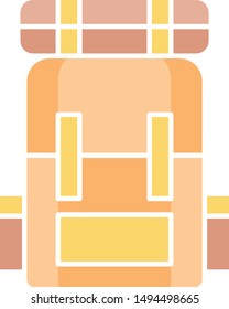 Backpack adventure Flat icon logo design