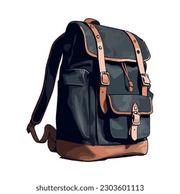 Rucksack für Abenteuer auf Weiß