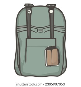 Backpack for adventure over white
