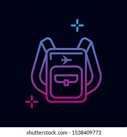Backpack, airport nolan icon. Simple thin line, outline vector of airport icons for ui and ux, website or mobile application