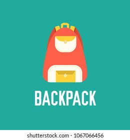 Backpack art icon. Backpack classic background. Backpack illustration concept. 