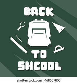 Backpack Back To School Education Banner Flat Vector Illustration