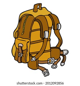 backpack back vector illustration,isolated on white background,top view