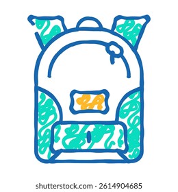 backpack bag doodle icon sketch vector. backpack bag sign. isolated symbol illustration
