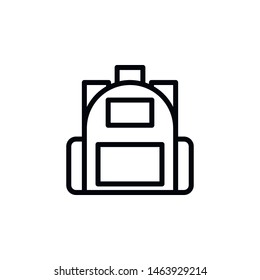 Backpack, bag icon. Element of Education icon. Thin line icon