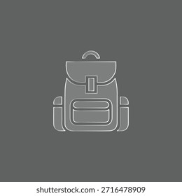 Ilustración de estilo de línea de icono de bolsa de mochila