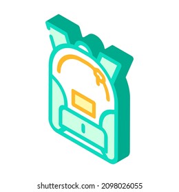 backpack bag isometric icon vector. backpack bag sign. isolated symbol illustration