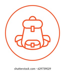 backpack bag line vector icon