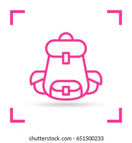 backpack bag line vector icon