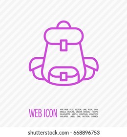 backpack bag line vector icon