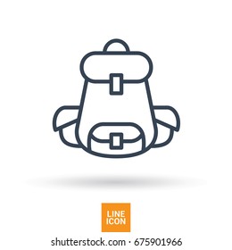 backpack bag line vector icon