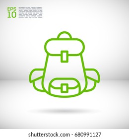 backpack bag line vector icon