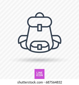 backpack bag line vector icon