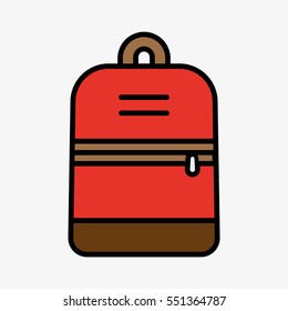 Backpack Bag Minimal Colorful Flat Line Stroke Icon Pictogram Symbol Illustration
