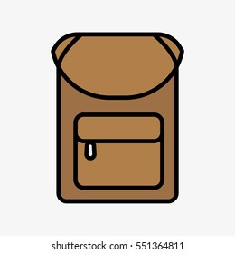 Backpack Bag Minimal Colorful Flat Line Stroke Icon Pictogram Symbol Illustration