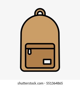 Backpack Bag Minimal Colorful Flat Line Stroke Icon Pictogram Symbol Illustration