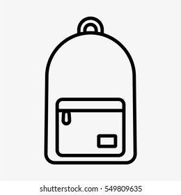 Backpack Bag Minimal Flat Line Stroke Icon Pictogram Symbol Illustration