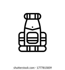 Backpack, Bag, Mountain Bag Icon Logo Vector Isolated. Travel and Tourism Icon Set. Editable Stroke and Pixel Perfect.