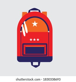 Backpack, bag, rucksack vector, Youth fashion hipster school boy girl knapsack illustration in minimalist style for, sign, poster, postcard, fashion booklet, flyer. Sports bag.