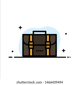 Backpack, Bag, Travel, Office  Business Flat Line Filled Icon Vector Banner Template. Vector Icon Template background