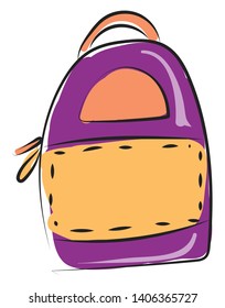 Backpack is a bag used to carry things, used specially by people who go for camping or hiking., vector, color drawing or illustration. 