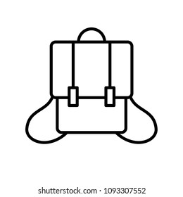 backpack black line vector icons