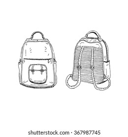 Backpack in Black Lines