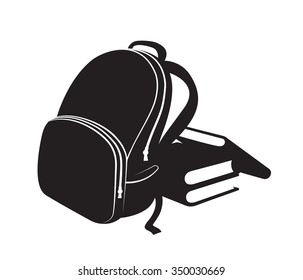 Backpack and books
